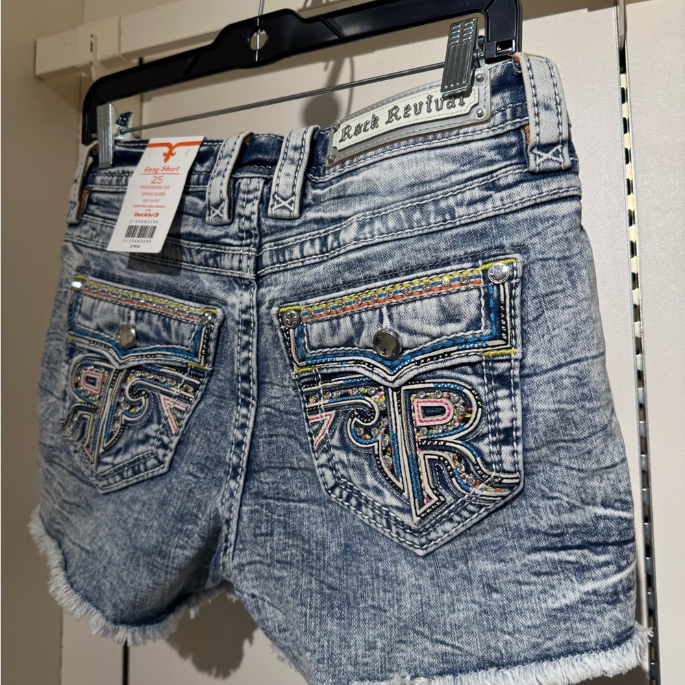 eos Blue Jean Shorts with Distressed Vintage Look